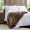 Hastings Home Faux Fur Throw Luxurious, Hypoallergenic Premium Zobel Marten Sable Blanket, Faux Mink Back 60x70" 600285VDW - alternate 2